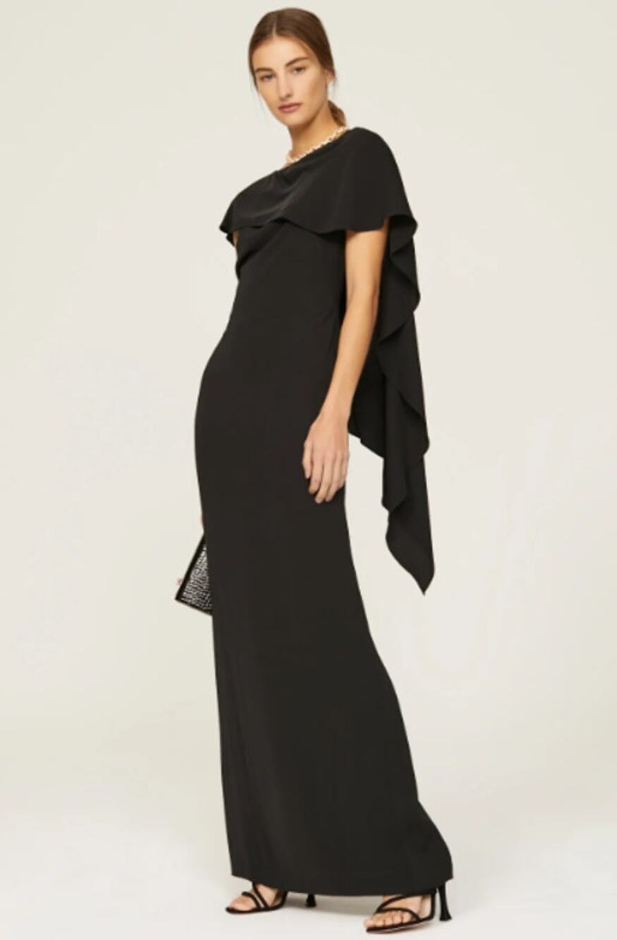 Lauren Ralph Lauren Black Label Apiatan Gown Black Maxi Sleeveless US 14